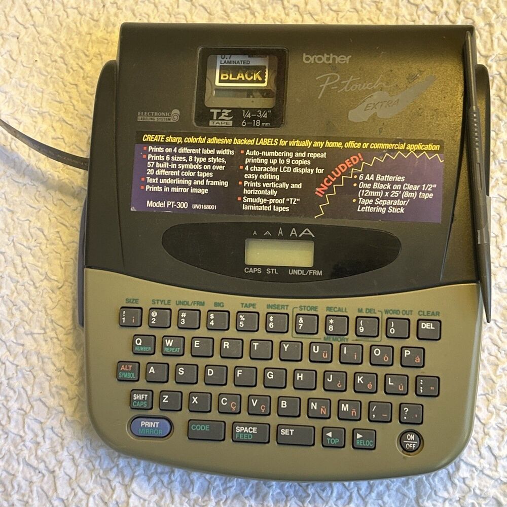Brother P-Touch Extra PT 300 Thermal Label  Printer Extra Tape User Guide WORKS